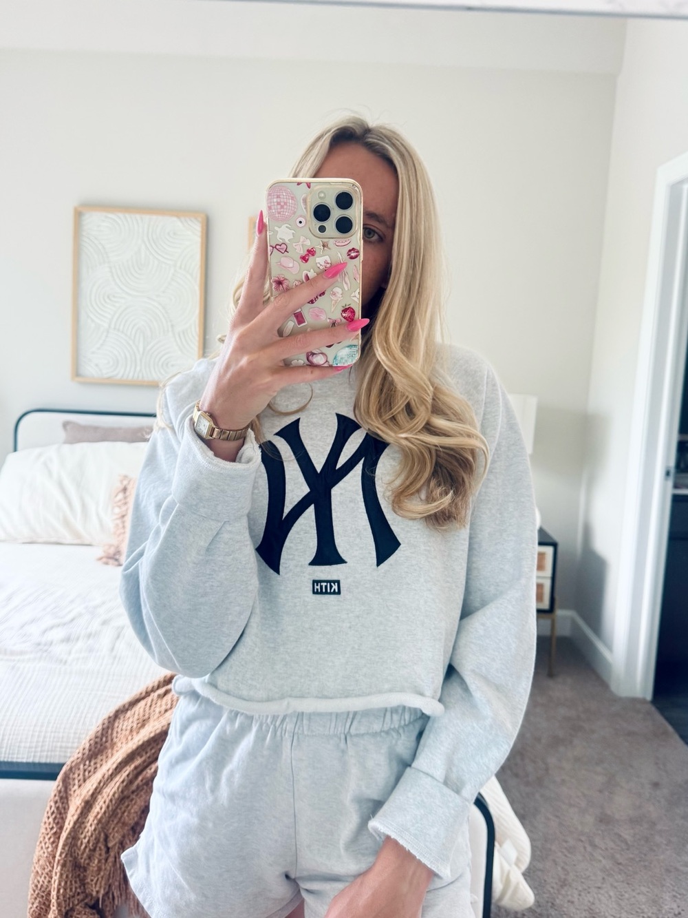Kith x Yankees Collab Grey Crewneck
